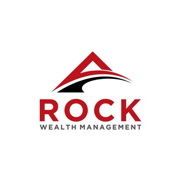 Abstract Mountain Rock Peak Logo Design For Wealth Management Vector