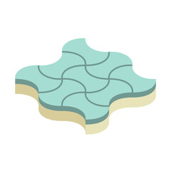 Concrete paver block pavement floor or brick vector icon. For landscape, outdoor, garden by paving on ground to create round dumble pattern. That sidewalk, road, patio, path, street or walkway.