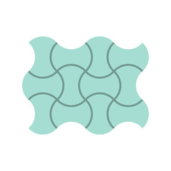 Concrete paver block pavement floor or brick vector icon. For landscape, outdoor, garden by paving on ground to create round dumble pattern. That sidewalk, road, patio, path, street or walkway.
