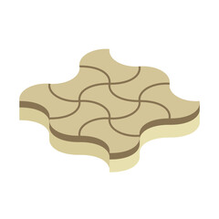 Concrete paver block pavement floor or brick vector icon. For landscape, outdoor, garden by paving on ground to create round dumble pattern. That sidewalk, road, patio, path, street or walkway.