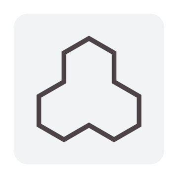 Concrete paver block pavement floor or brick vector icon design. For landscape, outdoor, garden by paving on ground to create trihex pattern. That sidewalk, road, patio, path, street or walkway.
