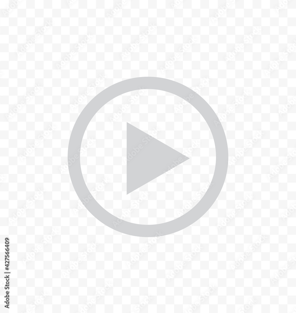 Poster play video icon on transparent background. video player interface. flat style. play button sign.