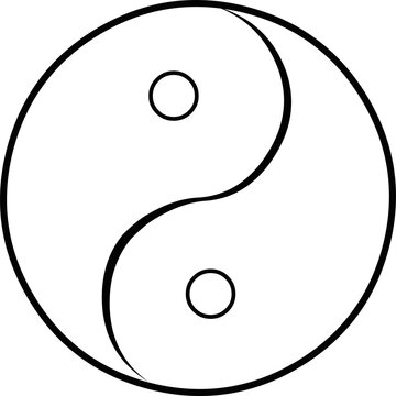 recommend clip art: Vector illustration of yin yang outlines