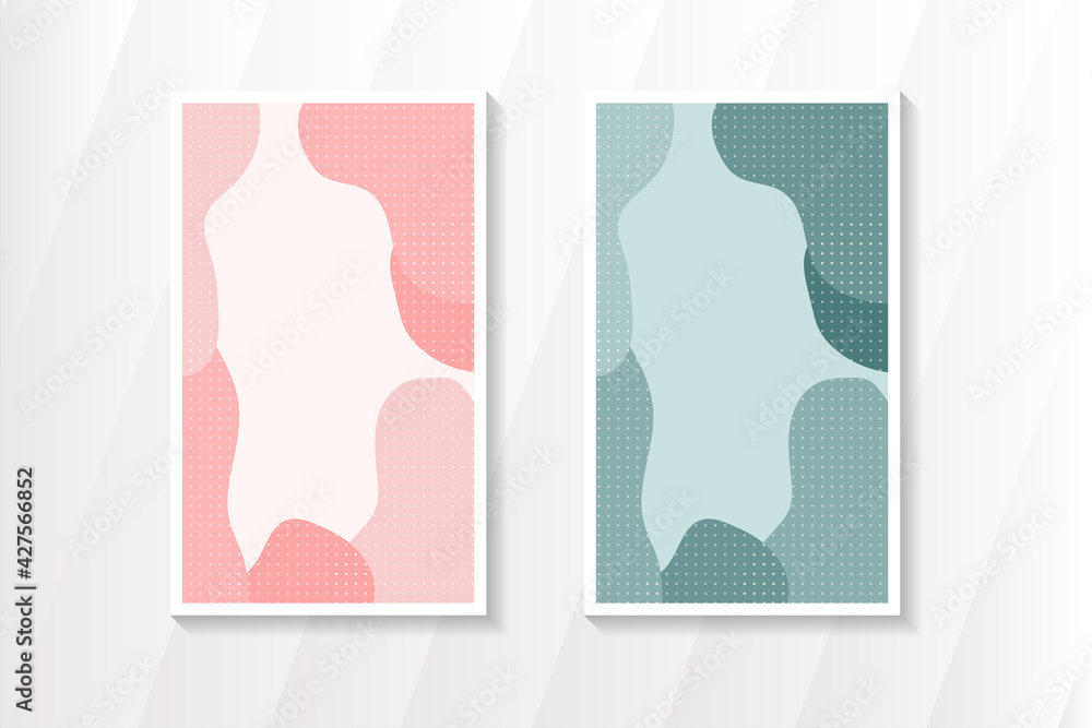 Poster set of illustration vector graphic of vertical banner. transparency dot pattern use white colors. wa