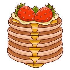 Pancakes Vector in Flat Design Style