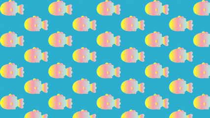 seamless pattern gradient color fish