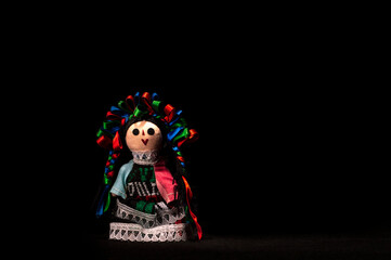 Muñeca de trapo, tradicional y artesanal de México.