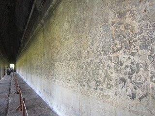 stone wall marked pictures of ancient temple 