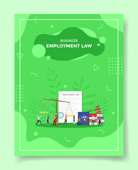 employment law for template of banners, flyer, books cover, magazine with liquid shape flat style
