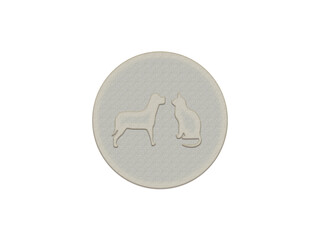Cat and dog friends emblem, logo.