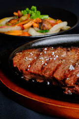 prime beef meat sea salt salad vegetables