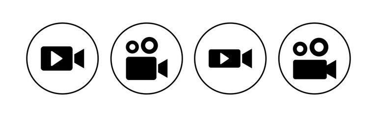 Video icon set. video camera icon vector. movie sign. cinema