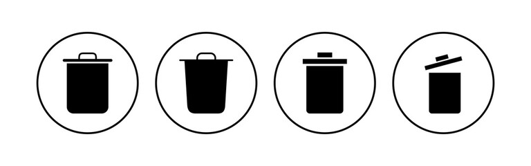 Trash icon set. trash can icon. delete icon vector. garbage