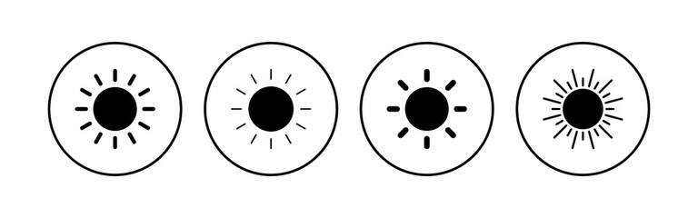 Sun icon set. Brightness Icon vector