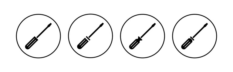 Screwdriver icon set. tools icon vector