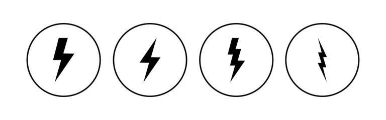 Lightning icon set. electric icon vector. power icon. energy sign