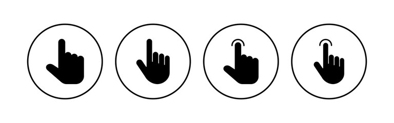 Hand cursor icon set. cursor icon vector. hand cursor icon click