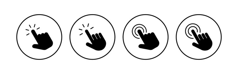 Hand click icon set. pointer icon vector. hand cursor icon vector