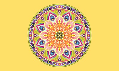 Mandala coloring book for kids mandala coloring page yellow background