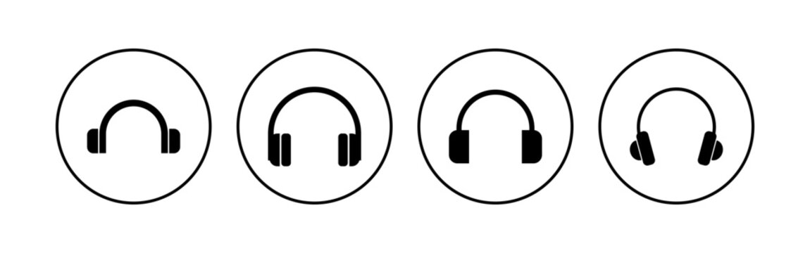 Headphone icon set. Headset icon symbols