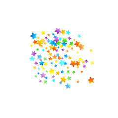 Rainbow Festive Confetti. Carnival Star Falling.