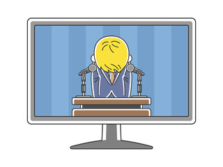 企業の謝罪会見のイラスト Wall Mural Wallpaper Murals R Design