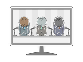 企業の謝罪会見のイラスト Wall Mural Wallpaper Murals R Design