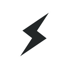 simple lightning bolt icon and electric symbol