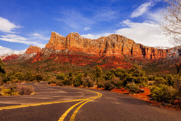 Winding road in the red rock country of Sedona, Arizona