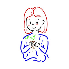 girl with plant in hands