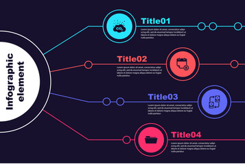 Set CO2 emissions in cloud, Financial calendar, Data exchange with hhd and Folder. Business infographic template. Vector