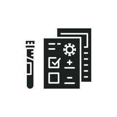 Covid test glyph icon. Simple solid style. Positive corona virus result, negative, rapid, plasma, research, medical concept. Vector illustration isolated on white background. EPS 10.