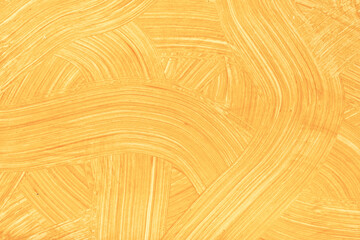 Abstract art background light orange colors. Watercolor painting on canvas with golden strokes and splash.