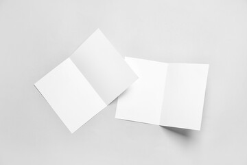Blank brochures on light background