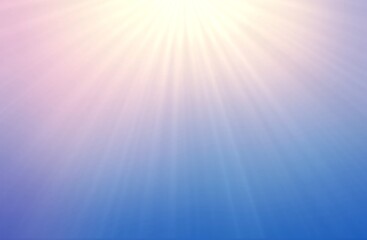Obraz premium Sunlight rays in blue pink sky empty background. Abstract simple pattern.