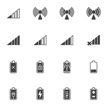 Smartphone UI vector icons set