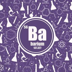 Fototapeta premium Barium chemical element. Concept of periodic table.