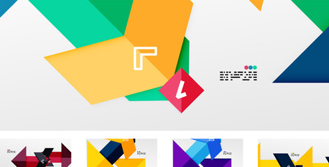 Flat style colorful geometric shapes abstract wallpapers