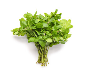 Fresh mint on white background