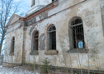 an old, abandoned church, Church built in 1875, Karzdaba Orthodox Church, Cesvaine, Latvia