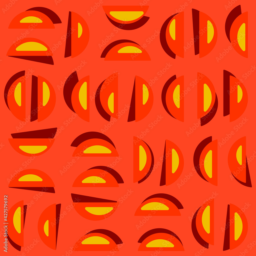 Poster orange halves ornament. vector abstract oranges pattern.