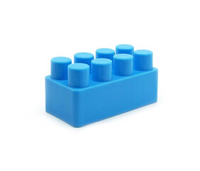 Plastic building toy block isolated on white background, Cut out with clipping path