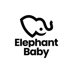 elephant baby logo vector icon illustration