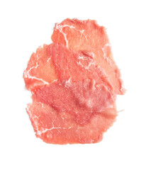 Sliced carpaccio. Raw beef meat.