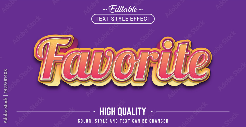Poster editable text style effect - favorite text style theme.
