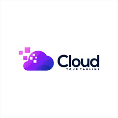 cloud color gradient logo design