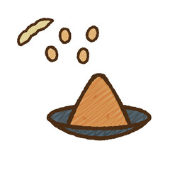 シンプルでかわいい味噌のイラスト 手描き風