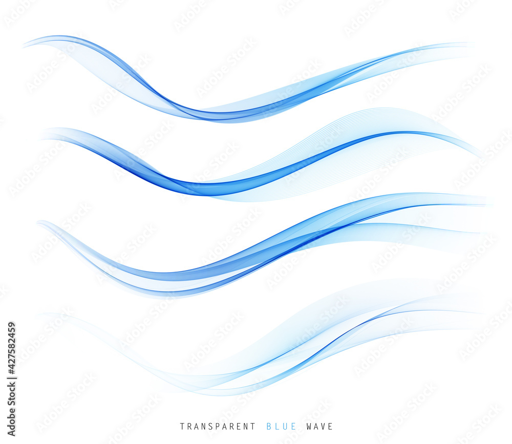 Fototapete Vector abstract colorful flowing wave lines isolated on white background. Design element for technology, science, modern concept.