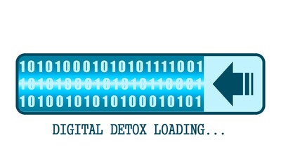 Digital detox concept illustration. Addicteion of devices