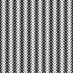 Abstract geometric background design. Black stripes and blocks on white background. Monochrome graphic seamless pattern. Zigzag optical illusion. Vector illustration.